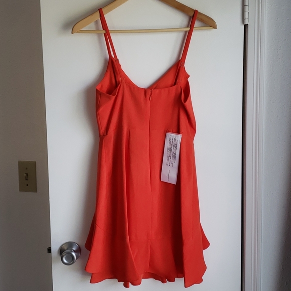 BCBG Maxazria mini ruffled dress in orange - Picture 3 of 6